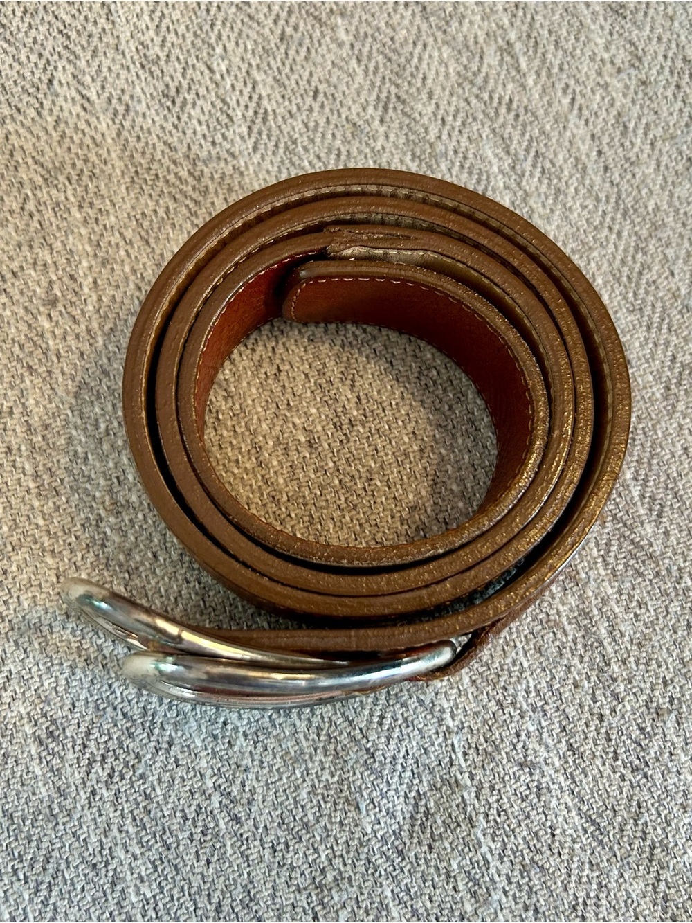 Brighton Women’s Vintage Brown Leather Belt with Silver Buckles - Picture 2 of 9